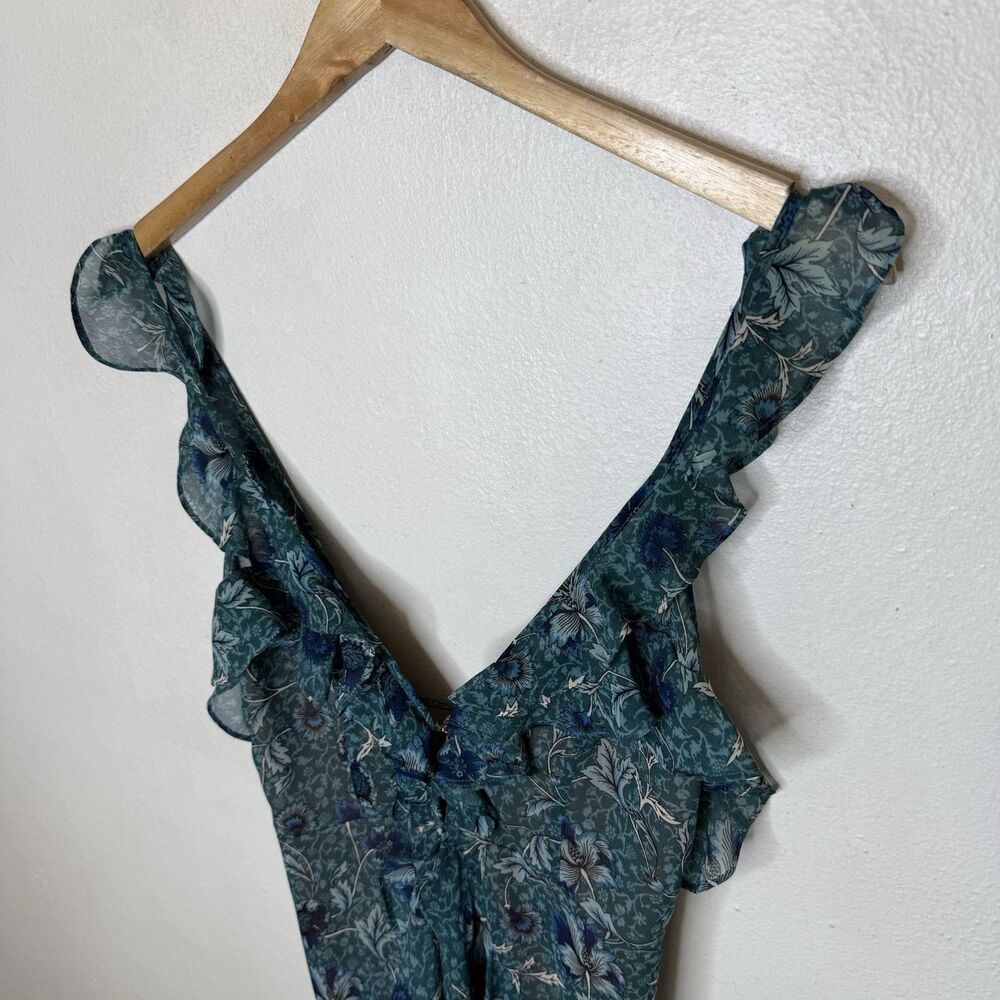 For Love And Lemons Green Floral Mini Dress - Picture 2 of 13